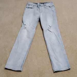 Men's RSQ distressed slim straight jeans